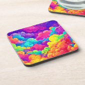 Farbenfrohe Cloudscape Art Getränkeuntersetzer (Linke Seite)