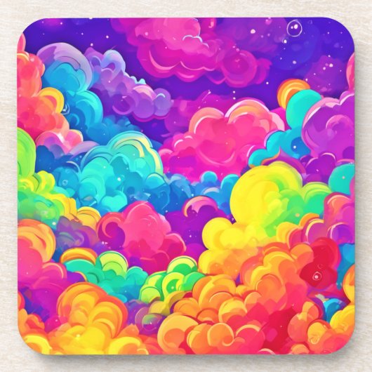 Farbenfrohe Cloudscape Art Getränkeuntersetzer (Vorderseite)