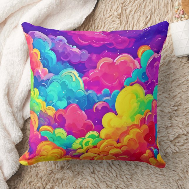 Farbenfrohe Cloudscape Art Kissen (Decke)