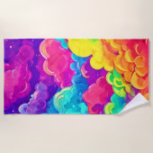 Farbenfrohe Cloudscape Art Strandtuch (Vorderseite)