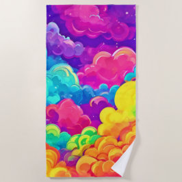 Farbenfrohe Cloudscape Art Strandtuch