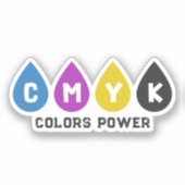 Farbenfrohe CMYK Tinte Dropdown-Aufkleber Aufkleber (Vorderseite)