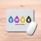 Farbenfrohe CMYK Tinte Drops Maus Pad Mousepad