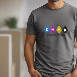Farbenfrohe CMYK-Tinte tropft Men-T - Shirt
