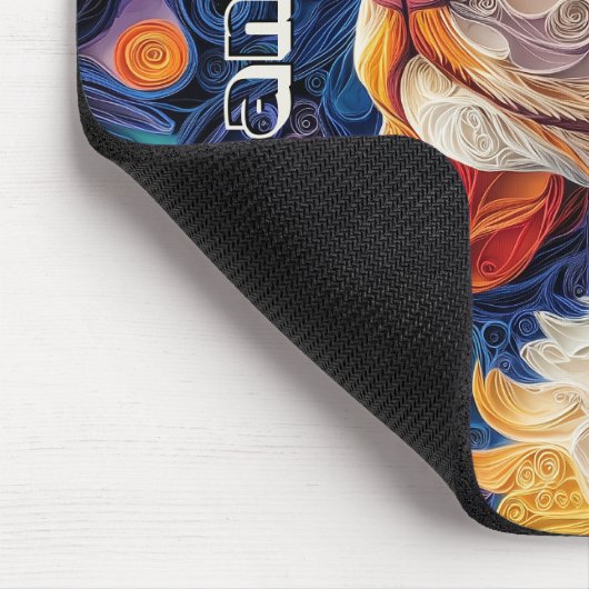 Farbenfrohe Cocker Spanisch Papier Quilling Portra Mousepad (Ecke)