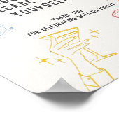 Farbenfrohe Cocktail Party Retro Favoriten Signatu Poster (Ecke)