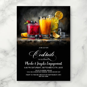 Farbenfrohe Cocktail-Verlobungsfeier Einladung