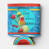 Farbenfrohe Cocktailbar Sommerpool kann kühlen Dosenkühler (Vorderseite)