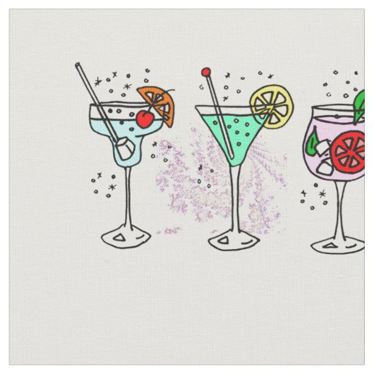 Farbenfrohe Cocktailbrille Stoff (Nahaufnahme)