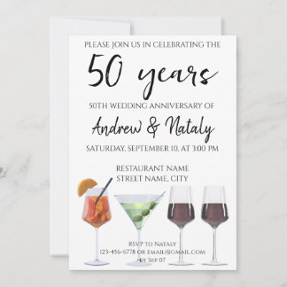 Farbenfrohe Cocktails Einladung