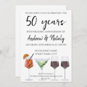 Farbenfrohe Cocktails Einladung (Vorne/Hinten)