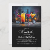Farbenfrohe Cocktails Geburtstagsfeier Einladung (Vorderseite)