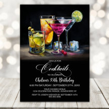 Farbenfrohe Cocktails Geburtstagsfeier