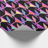 Farbenfrohe Cocktails im Schwarzen Muster Geschenkpapier (Ecke)