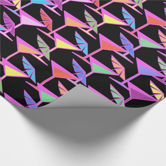Farbenfrohe Cocktails im Schwarzen Muster Geschenkpapier (Ecke)