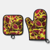 Farbenfrohe Coleus Pflanze Blätter Ofenhandschuh & Topflappen-Set (Vorderseite)