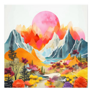Farbenfrohe Collage Landschaft Fotodruck