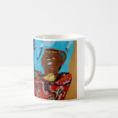 Farbenfrohe Collage Stillleben Kunst, Dichtung und Kaffeetasse (VorderseiteRechts)