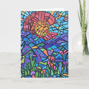 Farbenfrohe Colorado Flag und Berglandschaft Karte