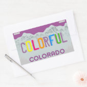 Farbenfrohe Colorado lila Nummernschildkröten Rechteckiger Aufkleber (Umschlag)