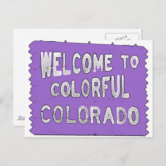 Farbenfrohe Colorado lila Willkommenszeichen Postkarte (Vorne/Hinten)