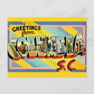 Farbenfrohe Columbia SC-Grüße Postkarte