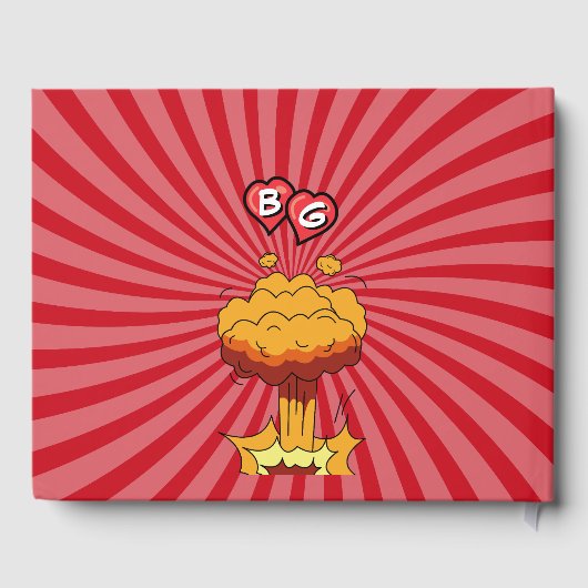 Farbenfrohe Comic Book Pop Art Wedding Gästebuch (Rückseite)