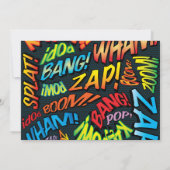 Farbenfrohe Comic Buch Moderne Fun Foto Hochzeit Einladung (Rückseite)