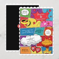 Farbenfrohe Comic Buch Pop Hochzeit