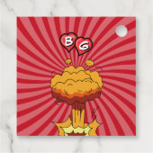 Farbenfrohe Comic Buch Pop Hochzeit Geschenkanhänger (Rückseite)