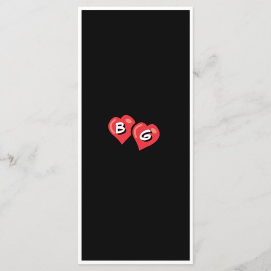 Farbenfrohe Comic Buch Pop Hochzeit Menükarte (Rückseite)