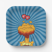 Farbenfrohe Comic Buch Pop Hochzeit Pappteller (Vorderseite)