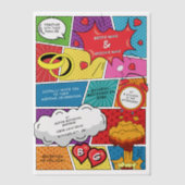 Farbenfrohe Comic Buch Pop Hochzeit Pergament Einladungen (Vorderseite)