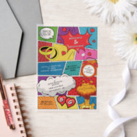 Farbenfrohe Comic Buch Pop Hochzeit