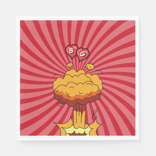 Farbenfrohe Comic Buch Pop Hochzeit Serviette (Vorderseite)