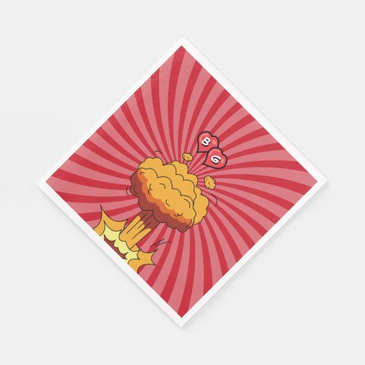 Farbenfrohe Comic Buch Pop Hochzeit Serviette (Ecke)