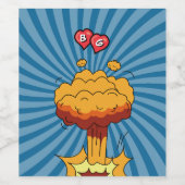 Farbenfrohe Comic Pop Art Gastgeschenk Hochzeit Weinetikett (Einzelnes Label)