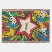 Farbenfrohe Comic Pop Kunst Sternexplosion Explosi Decke (Vorderseite)
