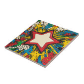 Farbenfrohe Comic Pop Kunst Sternexplosion Explosi Fliese (Seite)