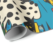 Farbenfrohe Comic Pop Kunst Sternexplosion Explosi Geschenkpapier (Rolleneckpunkt)