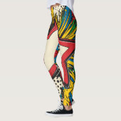 Farbenfrohe Comic Pop Kunst Sternexplosion Explosi Leggings (Links)