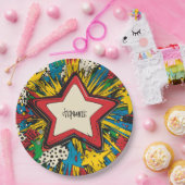 Farbenfrohe Comic Pop Kunst Sternexplosion Explosi Pappteller (Party)