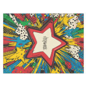 Farbenfrohe Comic Pop Kunst Sternexplosion Explosi Tischdecke (Vorderseite (Horizontal))