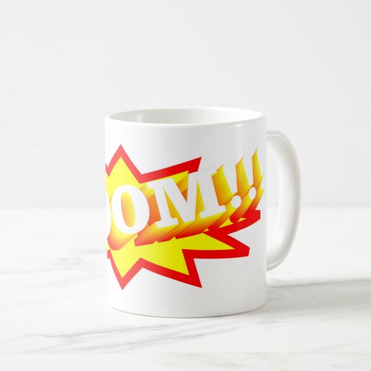 Farbenfrohe Comic Strip Boom Kaffeetasse (VorderseiteRechts)