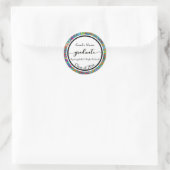 Farbenfrohe Confetti Abschluss Feier 3 Runder Aufkleber (Tasche)