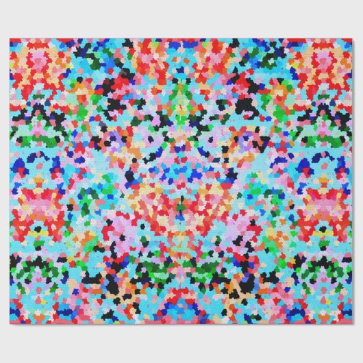 Farbenfrohe Confetti Abstrakt Mosaik Muster Neck T Geschenkpapier (Flach)