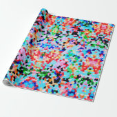 Farbenfrohe Confetti Abstrakt Mosaik Muster Neck T Geschenkpapier (Ungerollt)