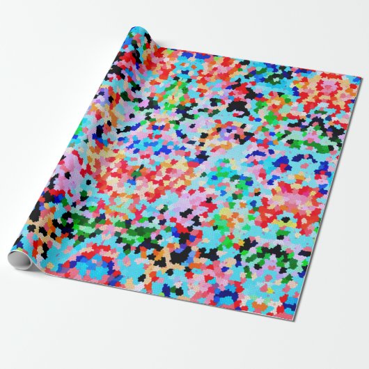 Farbenfrohe Confetti Abstrakt Mosaik Muster Neck T Geschenkpapier (Ungerollt)