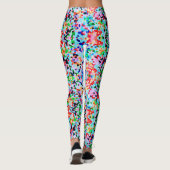 Farbenfrohe Confetti Abstrakt Mosaik Muster Neck T Leggings (Rückseite)