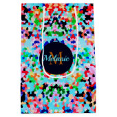 Farbenfrohe Confetti Abstrakt Mosaik Muster Neck T Mittlere Geschenktüte (Rückseite)